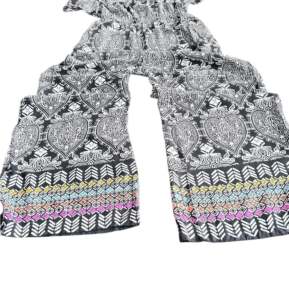Angie Womens Sleeveless Jumpsuit Black Geometric Print - Picture 10 of 13